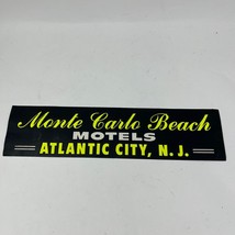 Monte Carlo Beach Motels Atlantic City N. J. Bumper Sticker Vintage - £16.69 GBP