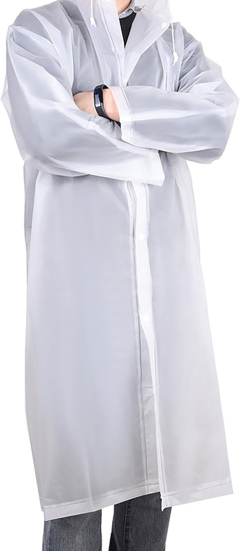 Mudder Adult Portable Raincoat Rain Poncho with Hoods and Sleeves (White) Item image 2
