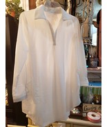 Ladies Medium Semi Sheer White Tunic With Pockets.   - £11.00 GBP