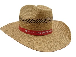 Amsco Logo Banded Straw Hat The Difference is You Fly Away Sun Beach Roc... - $19.22