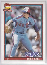 M) 1991 Topps Baseball Trading Card - Drew Hall #77 - £1.50 GBP