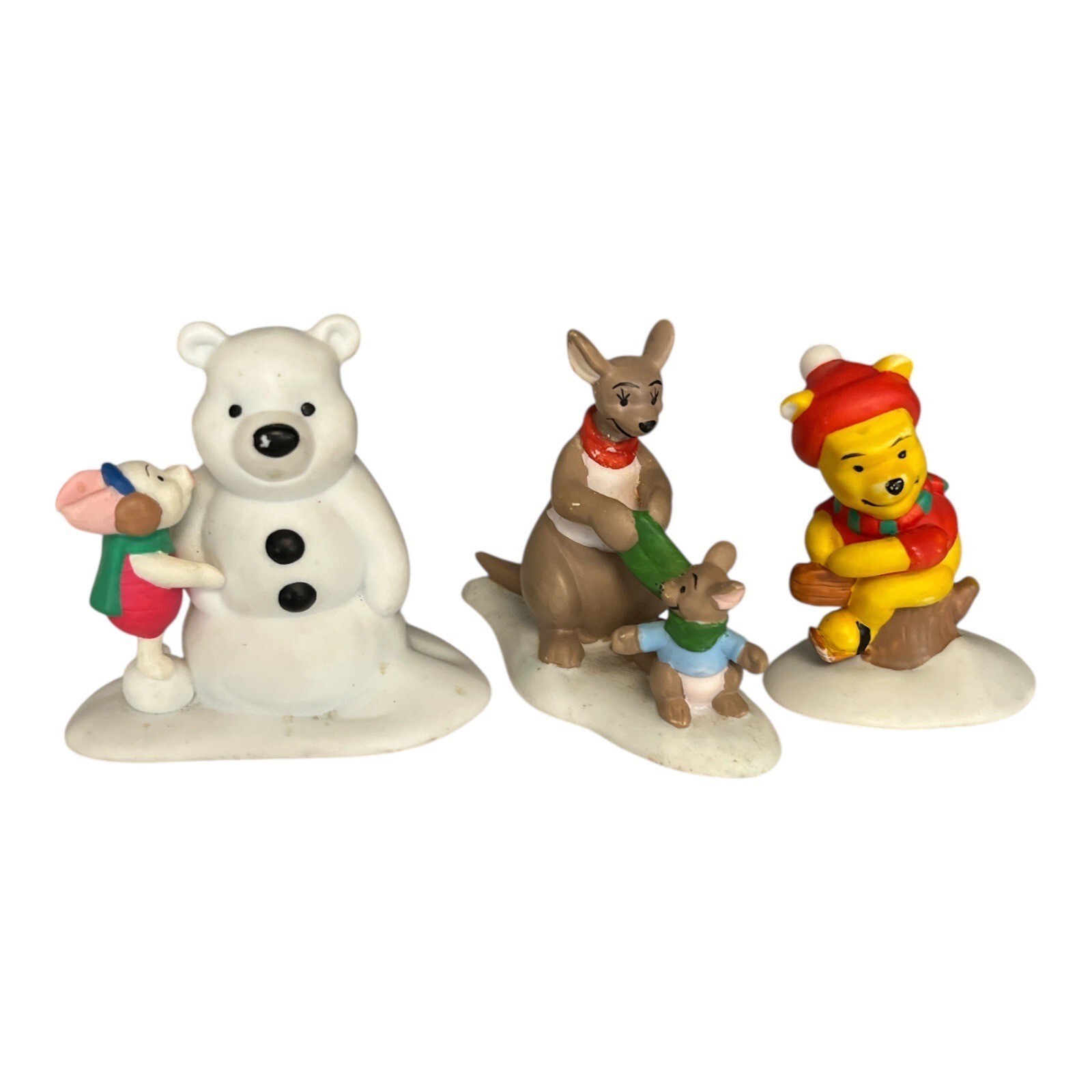 Disney Winnie the Pooh Winter Figurine Set – Piglet, Pooh, Kanga &amp; Roo –... - $49.50