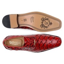 Belvedere Men's Shoes Renzo Pirarucu Lace Up Derby's Red BR01 image 6