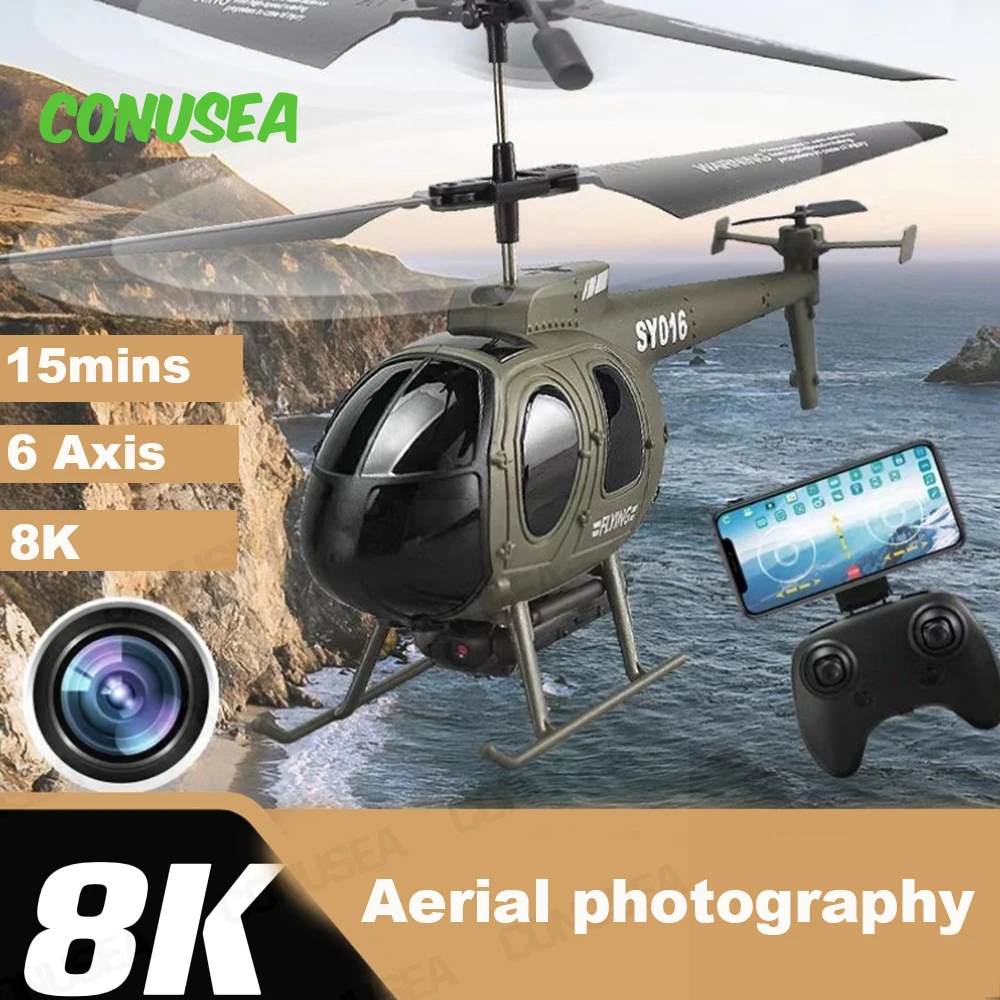 Mini Rc Drones 6Ch Suspension  Helicopter Pane  with Camera Hd 8K Wifi FPV Dron - £41.91 GBP+