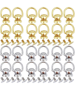 30Pcs Brass Rivet Button Ball Studs Rivets D Ring 360 Rotatable for DIY ... - $17.47 CAD