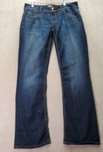 VIGOSS Bootcut Jeans Women&#39;s Size 11 Blue Denim Pockets Flat Front Thick... - $27.67