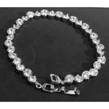 Damen 14K Weiß Vergoldet 4.5 Karat Rundschliff Diamant S-LINK Tennis Armband - £91.16 GBP