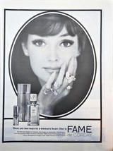 Parfums De Corday Fame Beautiful Woman Eyes Rings Christmas-1963 VTG Print Ad - £9.58 GBP