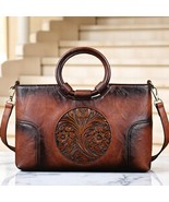Vintage Embossed Flower Tote Bag – Gradient Faux Leather Handbag for Women - $60.38