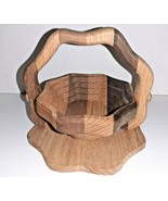 Collapsible Wooden Oak Basket Well Made 5.5&quot; Trivet - £14.81 GBP