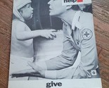 VTG Red Cross 14.5 x 18.5&quot; Cardboard Poster Advertisement Help Us Help 6... - £119.58 GBP