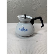 Corning Ware Blue Cornflower 6 Cup Coffee Tea Pot w/ Metal Lid Vintage - $19.95