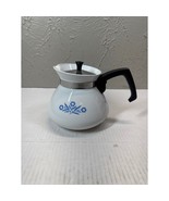 Corning Ware Blue Cornflower 6 Cup Coffee Tea Pot w/ Metal Lid Vintage - $372.25 MXN