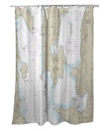 Betsy Drake South Hero Island, VT Nautical Map Shower Curtain - £85.65 GBP