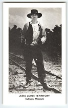 Jesse James Territory Postcard Cowboy Gun Railroad Tracks Sullivan Missouri - £4.25 GBP