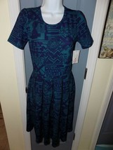 Lularoe Blue/Teal Design Amelia Dress W/Pockets Size S Women&#39;s NEW - £24.84 GBP