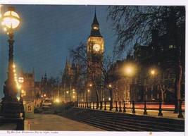 United Kingdom UK Postcard London Big Ben From Westminster Pier At Night - £1.57 GBP