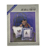 BEAR AND FRIEND Cross Stitch Pattern Leaflet 18 Robin Designs 1985 Vintage - $5.86