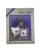 BEAR AND FRIEND Cross Stitch Pattern Leaflet 18 Robin Designs 1985 Vintage - £4.63 GBP