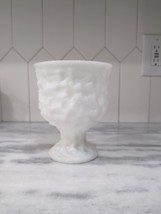 EO Brody Milk Glass Pedestal Planter Vase, Bumpy Texture, Vintage Vase/ Decor - £5.42 GBP