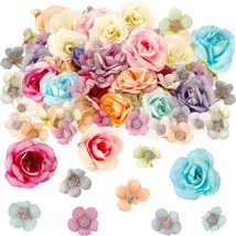 174 Pcs. Mini Flower Heads Small Silk Fake Rose Daisy Tiny Artificial Rose Head - £31.95 GBP