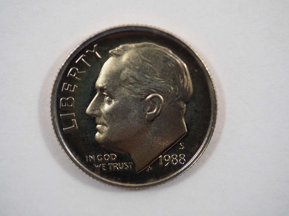 1988 S Roosevelt Clad Dime Proof GEM US Coin Proof (PF) - SKU 122USDMCL - $2.95