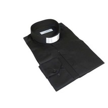Mens CEREMONIA Clergy Pastor Priest Shirt 100% Cotton Turkey #stn 15 HYB Black image 4