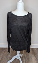 Venus NWOT Womens XL Black shimmer Long Sleeve Exposed Shoulders Blouse BO - £10.84 GBP