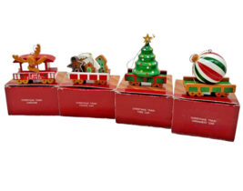 Vintage 1987 Avon Christmas Train Ornament Set Of 4 In Original Boxes No Engine - £17.28 GBP