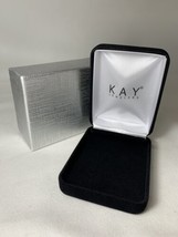 KAY Jewelers Empty Large Black Velvet Jewelry Earrings Clamshell W/Slv B... - €17,10 EUR