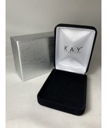 KAY Jewelers Empty Large Black Velvet Jewelry Earrings Clamshell W/Slv B... - €17,09 EUR