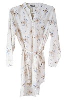 Zeagoo Floral white long sleeve women&#39;s shirt mini dress L - £63.75 GBP