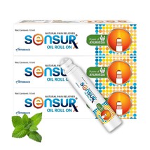 Sensur Natural &amp; Ayurvedic Pain Relief Oil Roll On -(10ml, Pack of 3) - £14.68 GBP