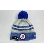 New! New Era Men&#39;s NFL New England Patriots Patch Grey Blue Pom Knit Beanie - $27.99