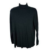 Croft &amp; Barrow Mens Black Cotton Long Sleeve Turtleneck Shirt Size LT - $16.70