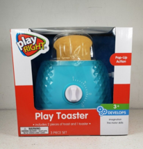 Play Right Play Toaster Includes 2 Pieces of Toast &amp; 1 Toaster - £11.32 GBP