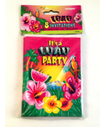 Vintage IT&#39;S A LUAU PARTY Invitations 8 with Envelopes Tiki Beach Hula H... - $1.26 CAD