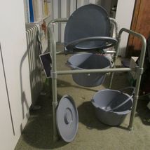 Adult Toilet Seat Potty Bedside Folding Commode Chair Drop Arm Safety Dr... - $12.00