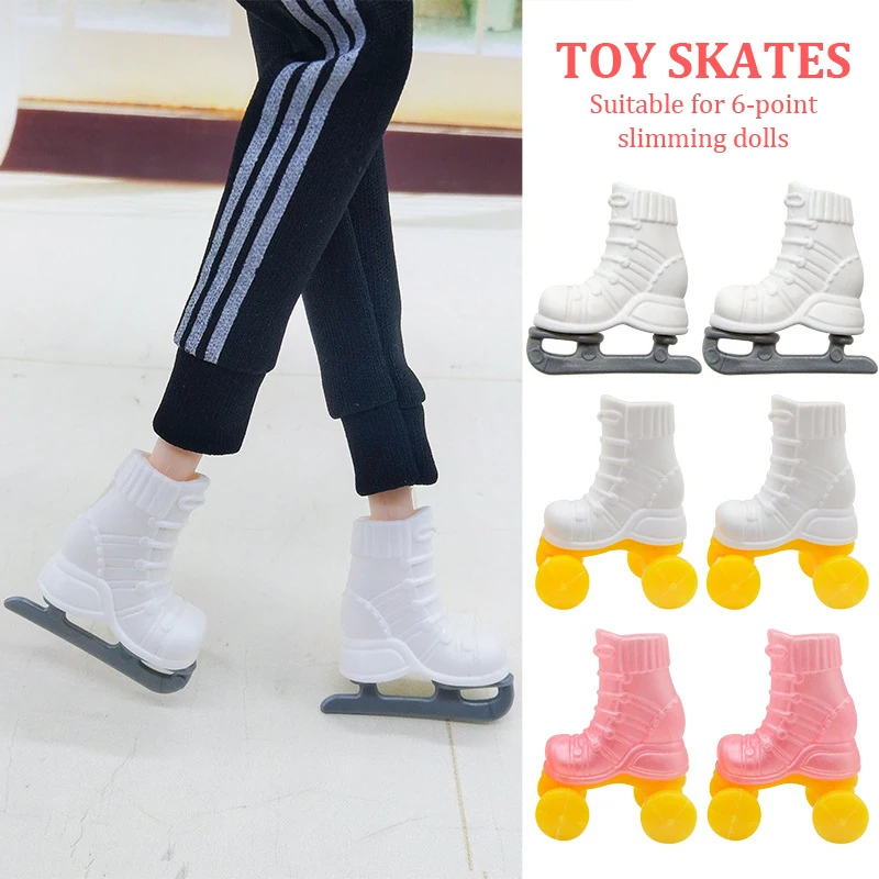 1Pair Doll Roller Skate Sequin Shoes Ice Skates For 30cm Doll Shoes Clothes - £3.63 GBP