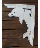 Rustic Wood CORBEL Shelf  Bracket with  Dolphin - $7.43