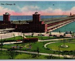 Navy Pier Chicago Illinois IL UNP Unused Linen Postcard I15 - $2.92