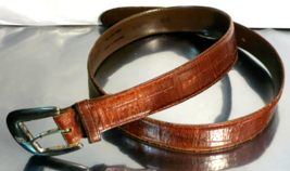 Vintage Club Monaco Genuine Leather Waist Belt with Logo on Buckle - Size 32 - £12.55 GBP