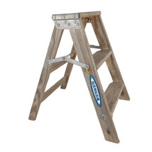 Rustic WERNER 2-Foot Wooden Folding Step Ladder W150, Made in USA, Plant Stand+ - £30.82 GBP