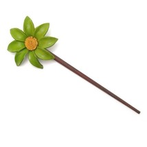 Green Lily Genuine Leather Handmade Hair Chopstick - $10.68