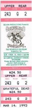 Vintage Grateful Morti Ticket Stub Marzo 14 1993 Richfield Ohio Non Usat... - £56.38 GBP