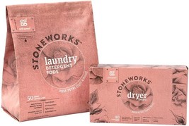 Grab Green Stoneworks Laundry Detergent Pods and Dryer Sheet Bundle (Rose Petal, - £34.56 GBP