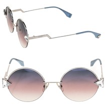 FENDI IRIDIA FF0243S Crystal Silver Blue Triangle Metal Round Sunglasses... - £273.00 GBP