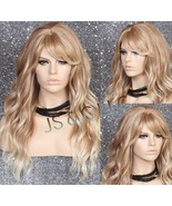 Beautiful Human hair Blend Wig Strawberry Blonde Pale Blonde mix Ombre L... - $1,678.11 MXN