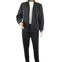 Men's Monte Carlo Turkey Jogging Suit 2pc Jump Set Stretchable 95164 Black image 3
