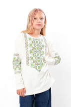 Girls’ Sweatshirt – Patriotic Embroidery-Inspired Print &amp; Soft Cotton Co... - $24.24 CAD+